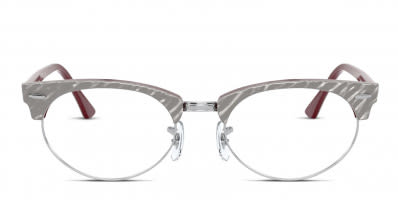Ray-Ban RX3946V Clubmaster Oval Gray/Multicolor/Silver/Red