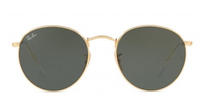 Ray-Ban RB3447N Round Metal Gold, Green