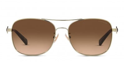 Coach HC7074 Gold w Brown Prescription Sunglasses