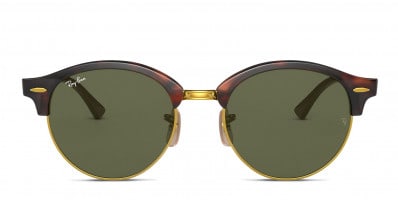 Ray-Ban RB4246 Clubround Tortoise, Gold, Green