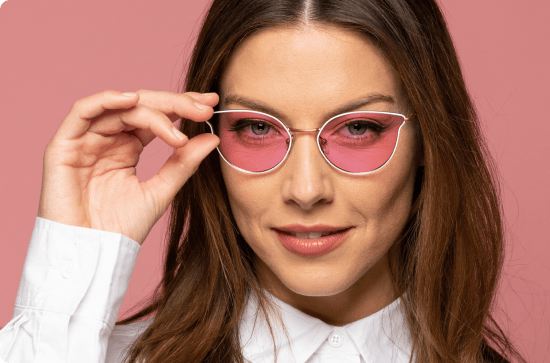 pink tinted sunglasses