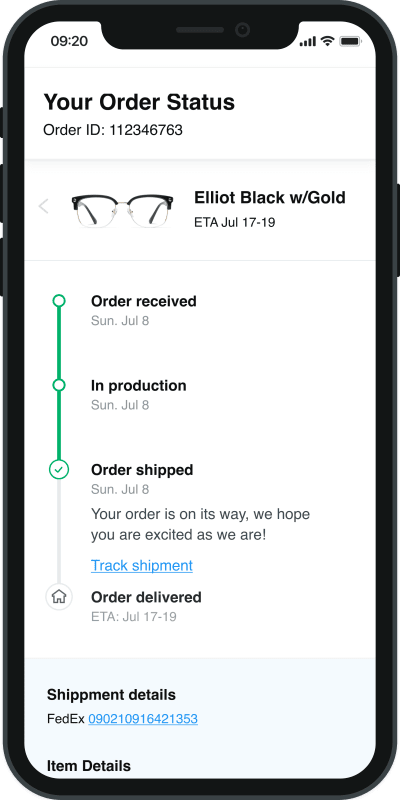 Easily keep track of your orders.