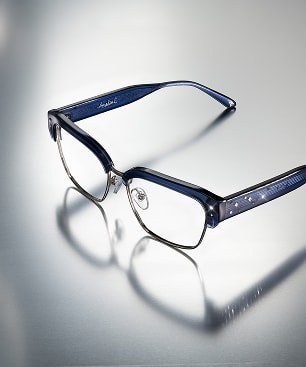 Amelia E. Driftstar blue silver eyeglasses