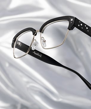 Amelia E. Driftstar shiny black eyeglasses