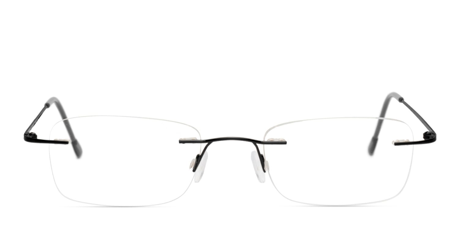 Milano Black Rectangle Rimless eyeglasses - front