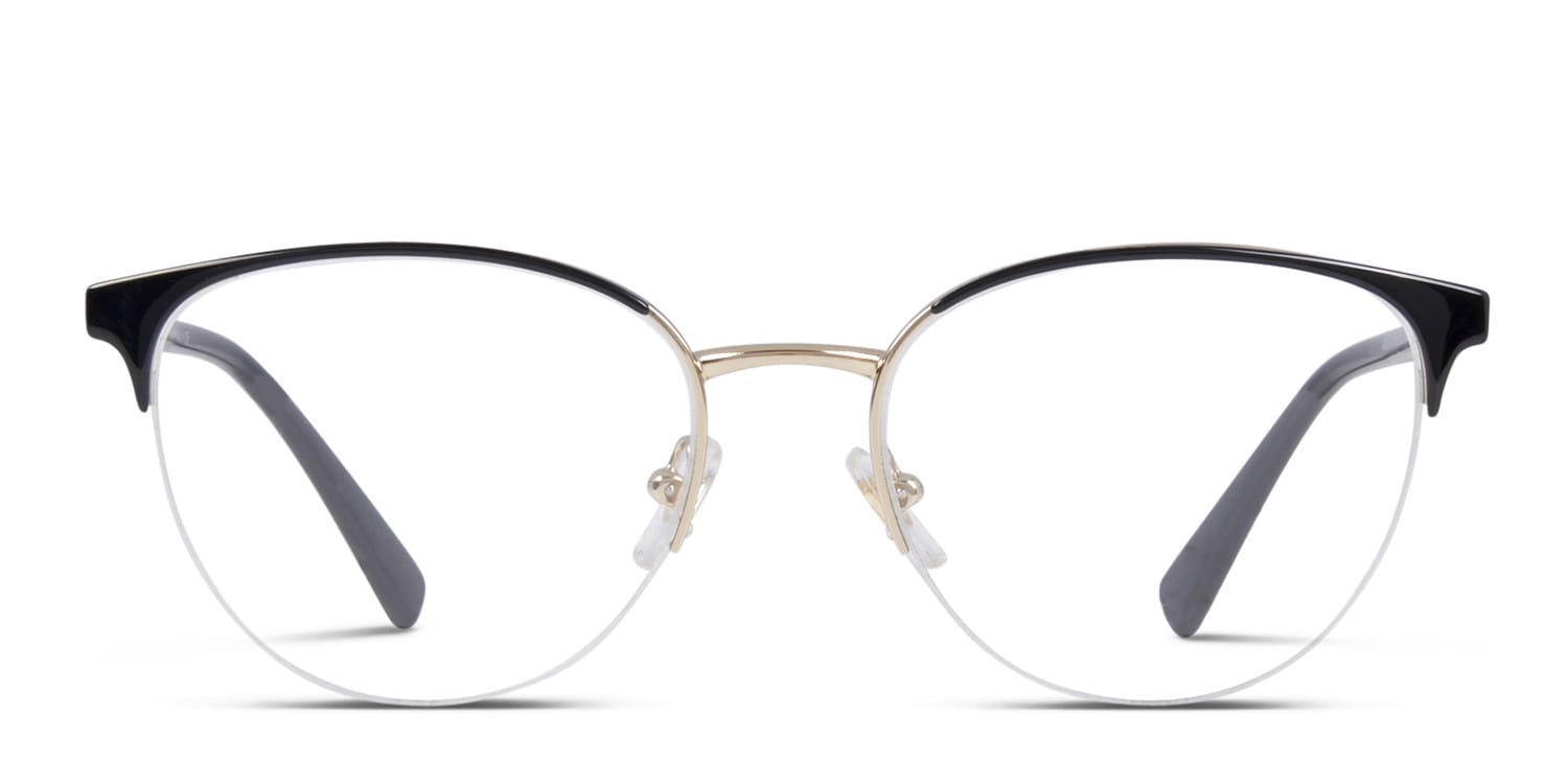 Versace VE1247 Black w/Gold glasses - Black / Gold - Frontal View