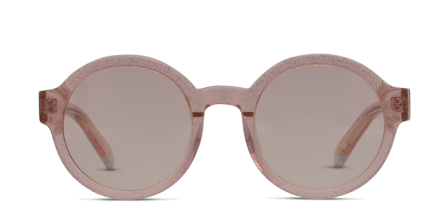 Muse X Hilary Duff Anna Clear Pink/Glitter Round Full Frame sunglasses - front