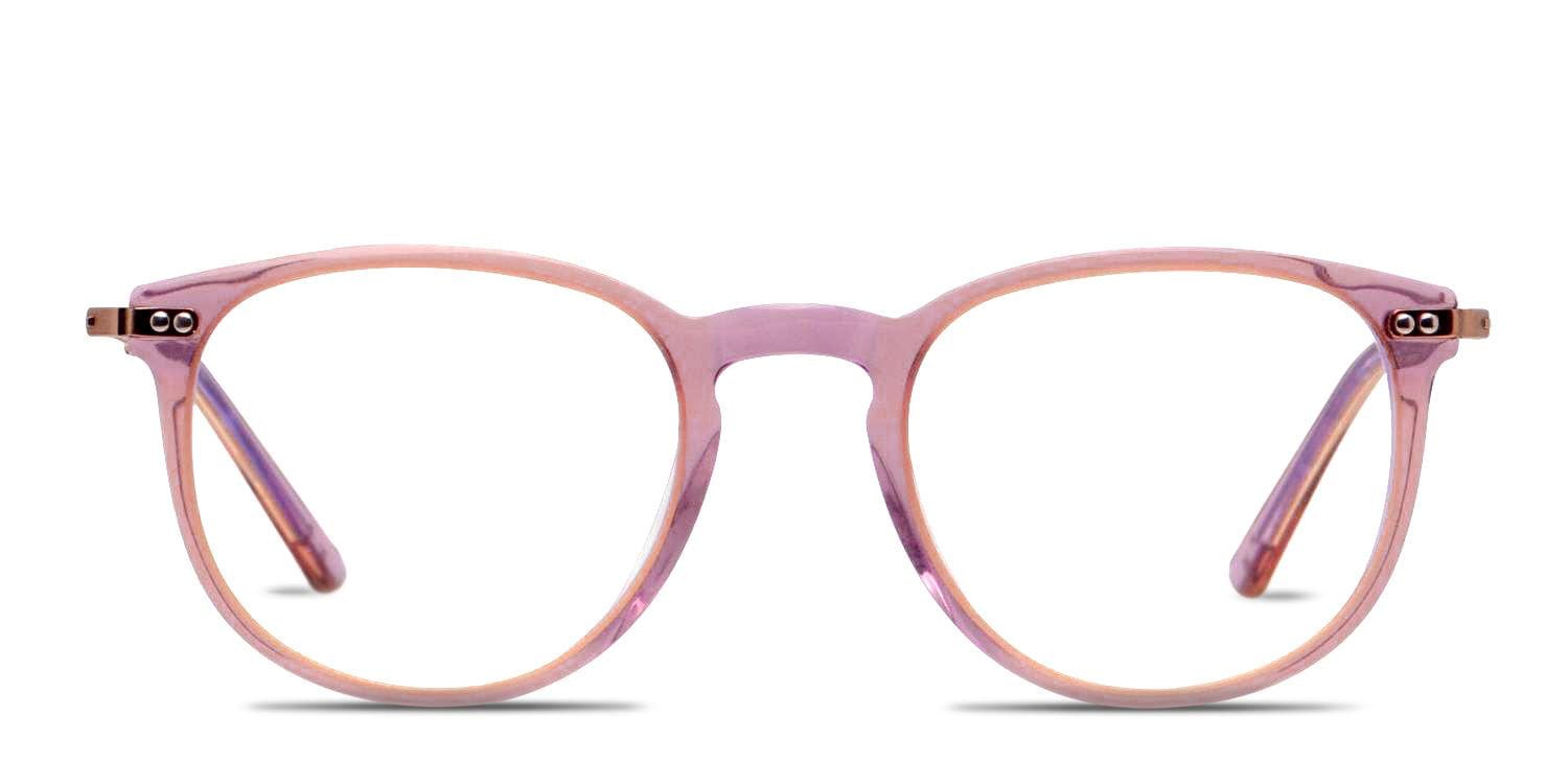 Muse X Hilary Duff Colette Pink/Clear/Gold Round Full Frame eyeglasses - front