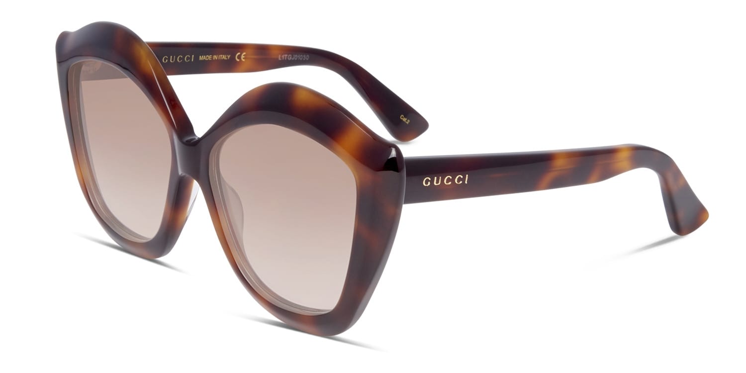 Gucci Gg0117s Tortoise Prescription Sunglasses 