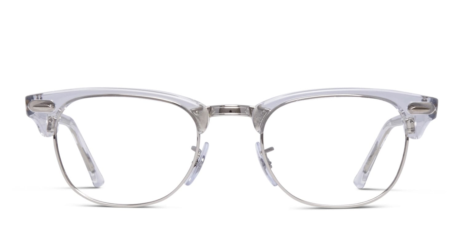 Ray-Ban RX5154 Clubmaster Clear, Silver glasses - Clear / Silver - Frontal View