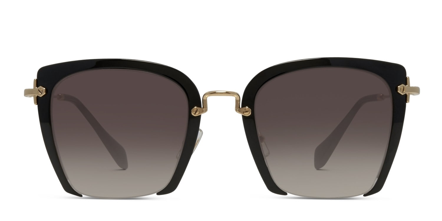 Miu Miu MU 52RS Black w/Gold Prescription Sunglasses