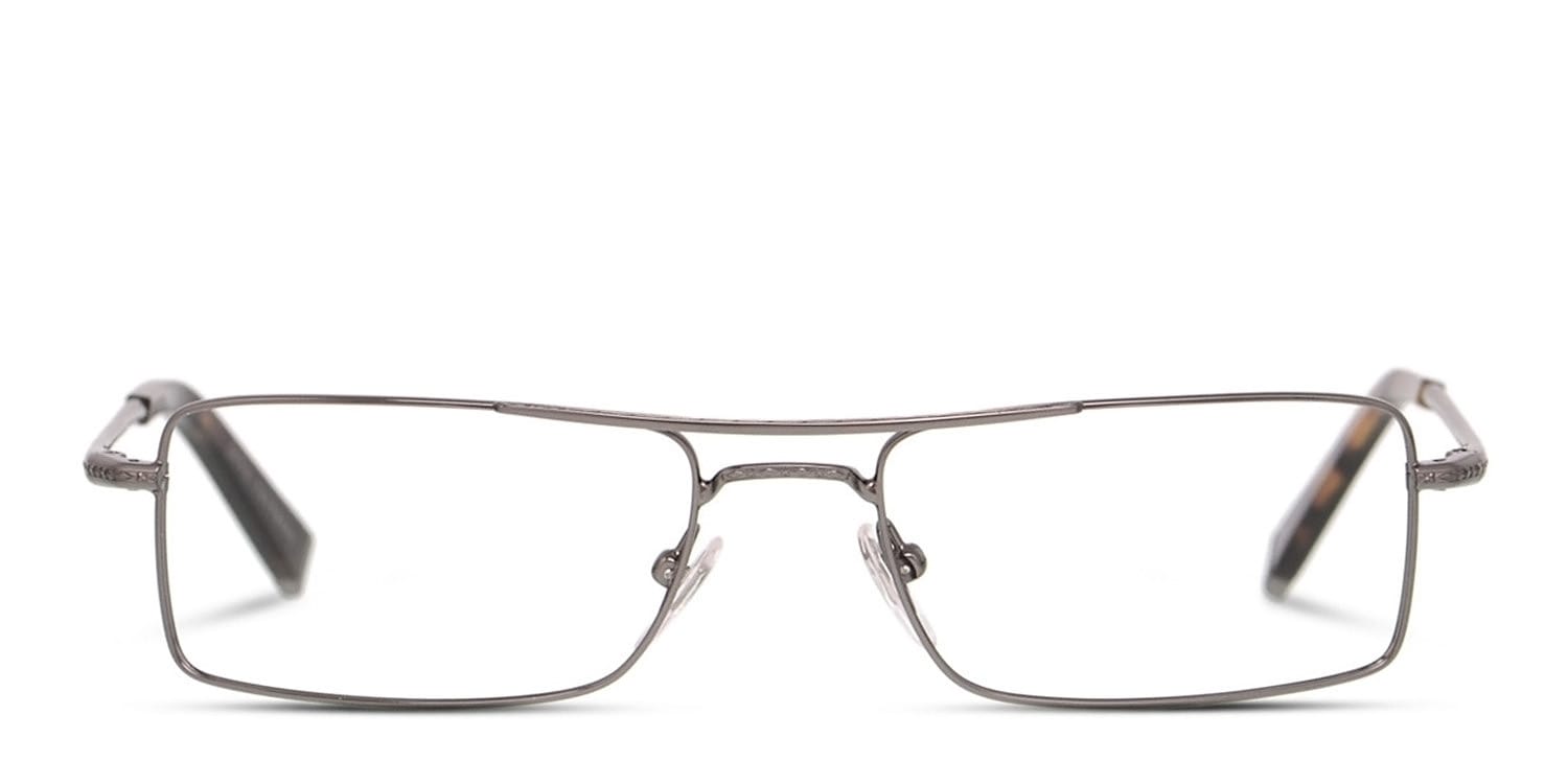 John Varvatos V138 Gunmetal Rectangle Full Frame, Lightweight eyeglasses - front