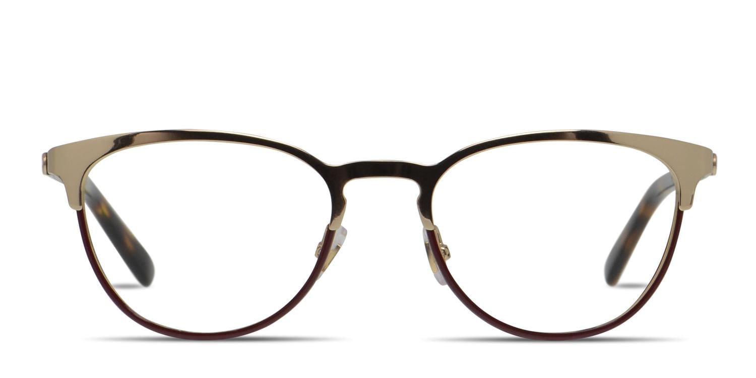 Gucci GG0134O Gold w/Red Cat Eye Full Frame eyeglasses - front