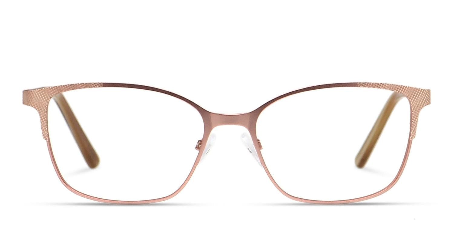 Ottoto Affogato Rose Gold Rectangle Full Frame, Lightweight eyeglasses - front