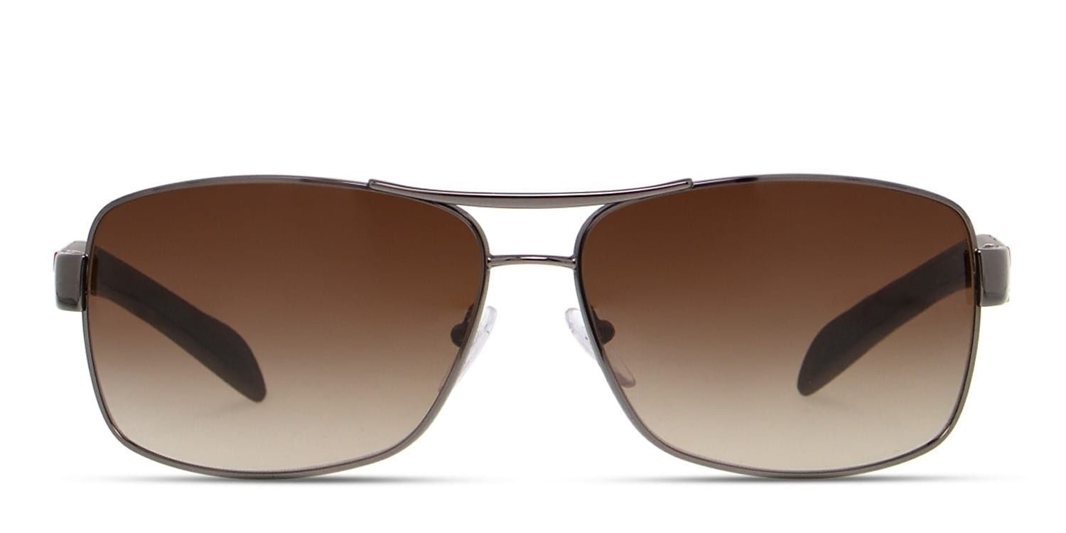 Prada PS 54IS Gunmetal w/Brown Prescription Sunglasses