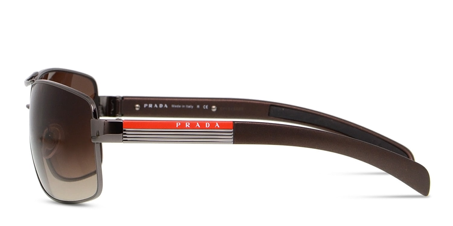 Prada PS 54IS Gunmetal w/Brown Prescription Sunglasses