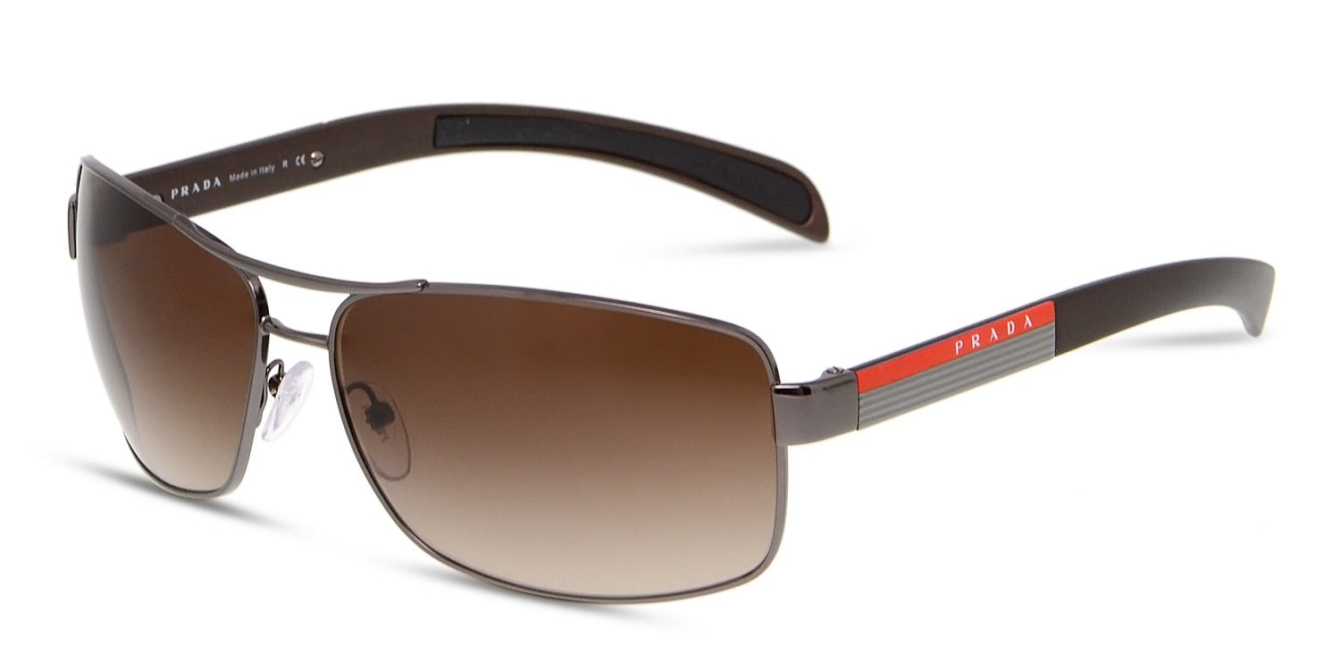 Prada PS 54IS Gunmetal w/Brown Prescription Sunglasses