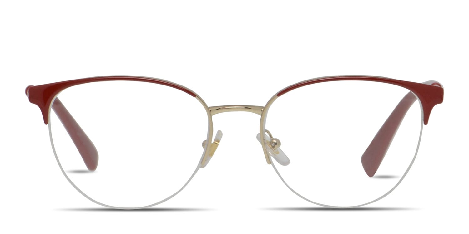 versace red frame glasses