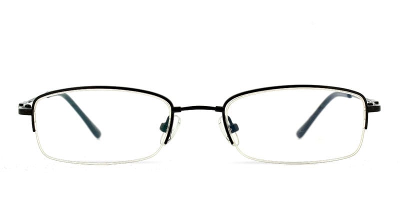 Detroit Black Rectangle Half Frame eyeglasses - front