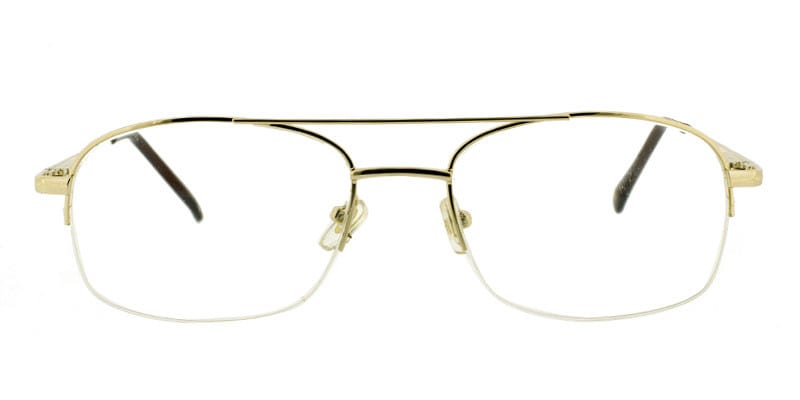 Ethan Gold Rectangle, Aviator Half Frame eyeglasses - front