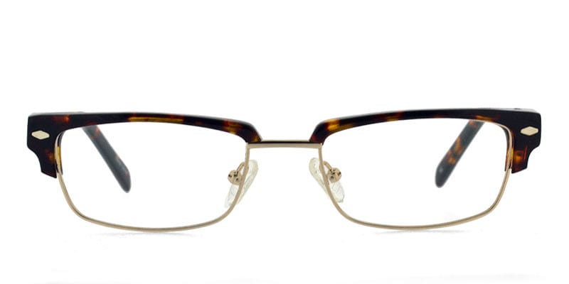 P.J. Tortoise w/Gold Rectangle, Browline Full Frame eyeglasses - front