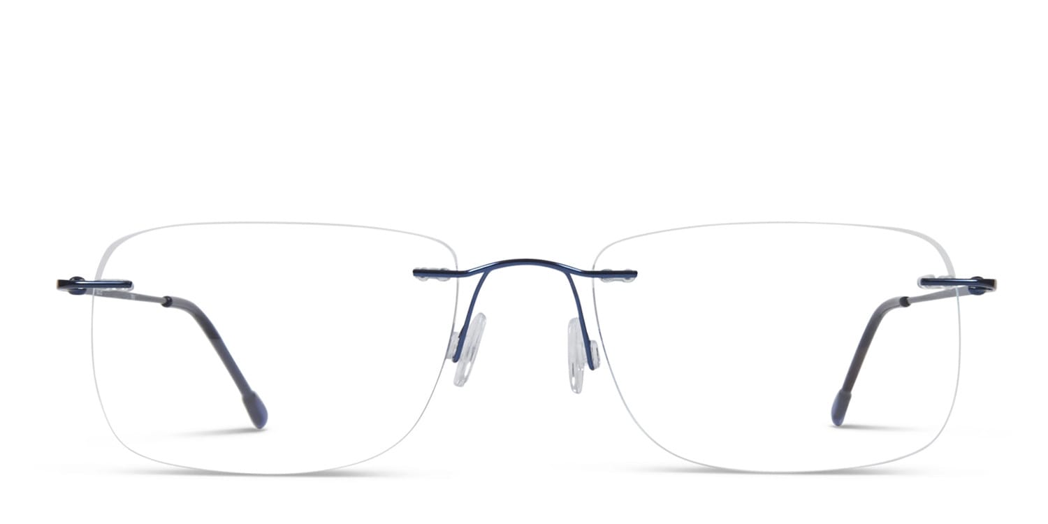 Denver Dark Blue Rectangle Rimless eyeglasses - front