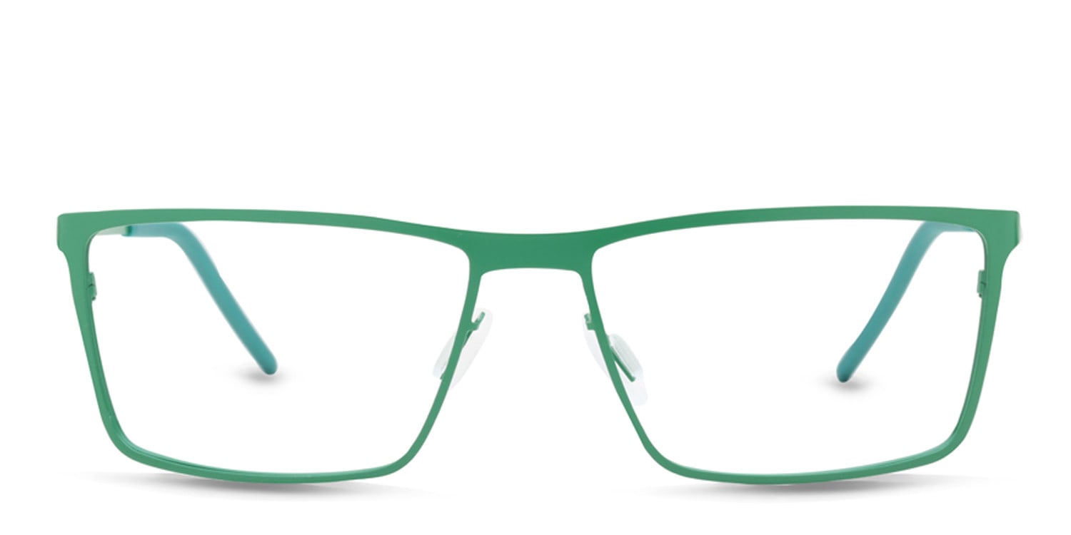 Michelle Moretti 209 Green Rectangle, Square Full Frame eyeglasses - front