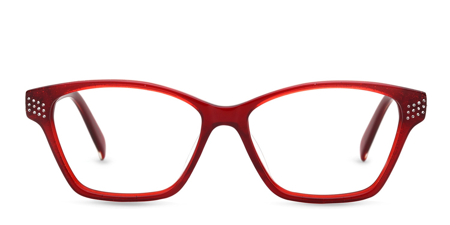 Mia Red Geometric Full Frame eyeglasses - front