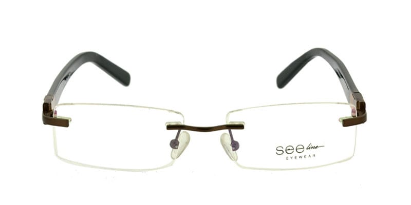 Layla Brown NA Rectangle Rimless eyeglasses - front