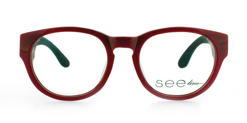 See-Line W1004 Red w/Black NA Round, Wayframe Full Frame sunglasses - front