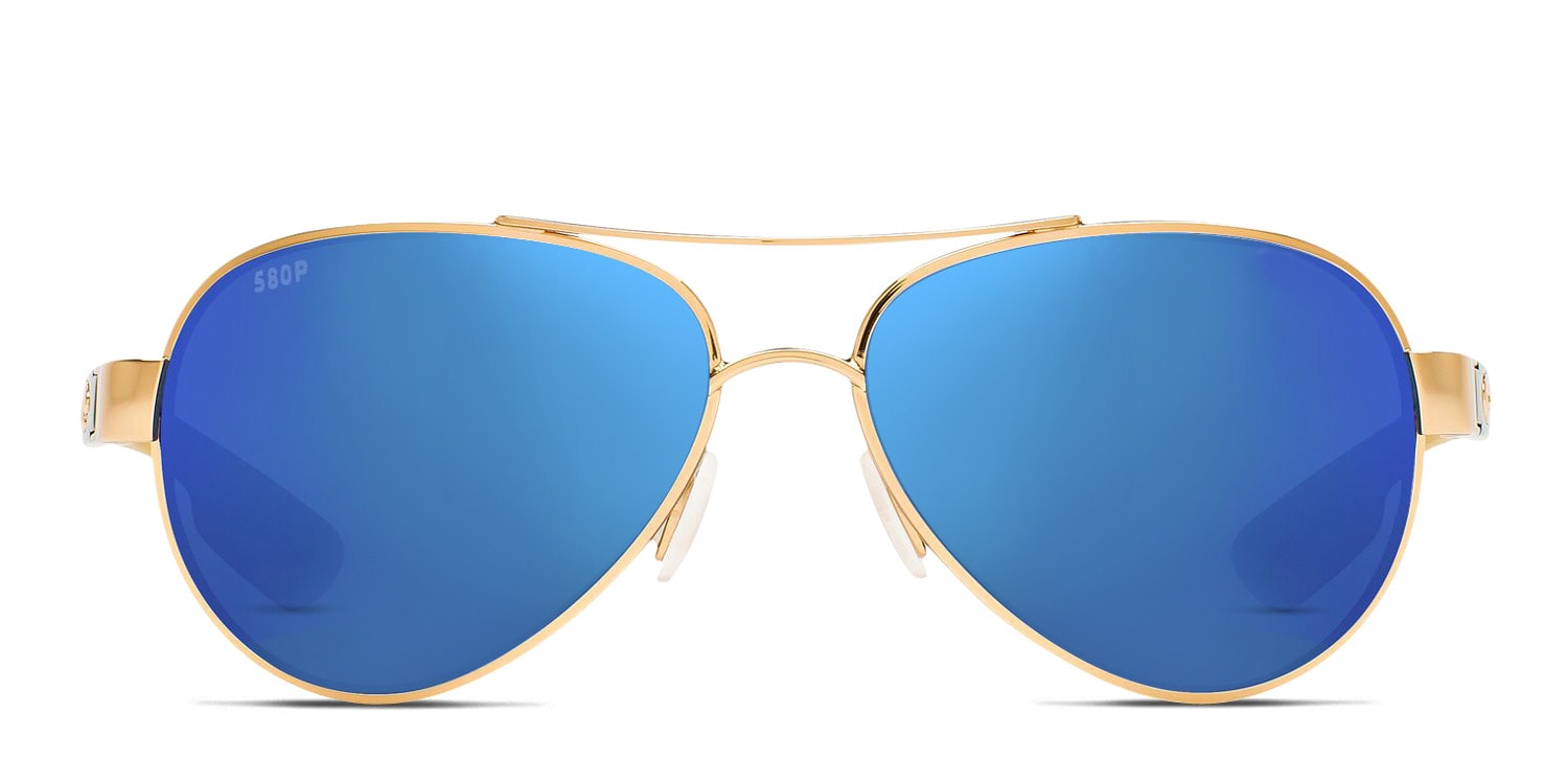 Costa Del Mar 6S4006 Loreto pink, gold frame with blue mirrored 580p ...
