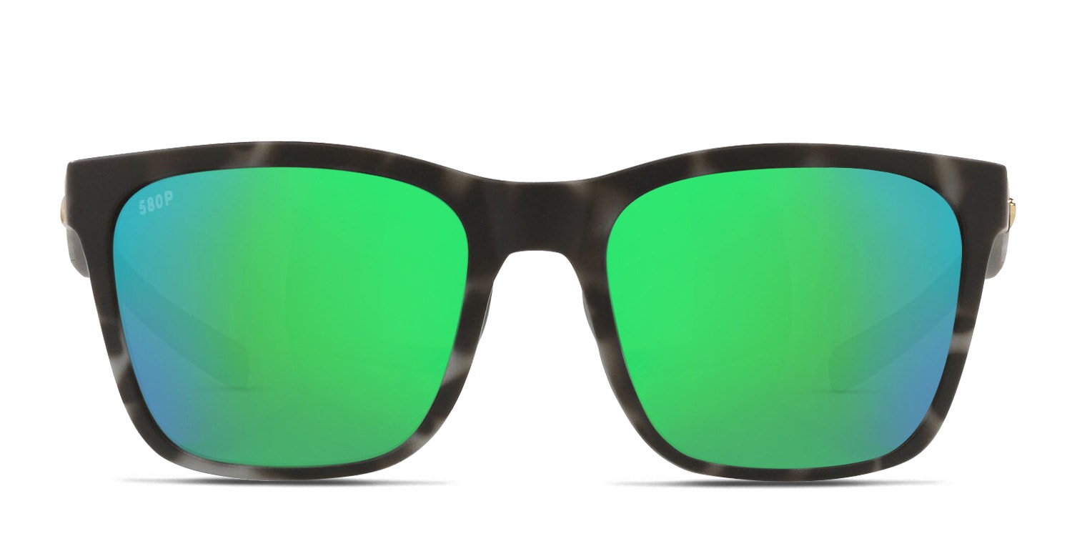 Costa Del Mar 6S9037 Panga gray, tortoise frame with green mirrored 580p lenses. Lenses provide