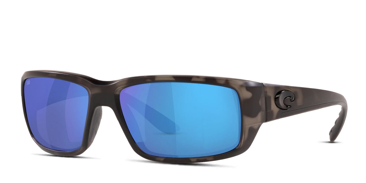 Costa Del Mar 6S9006 Fantail black frame with blue mirrored 580g lenses