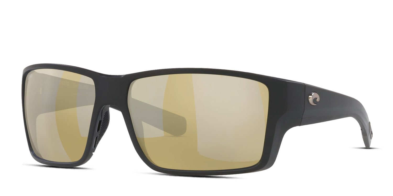 Costa Del Mar 6S9080 Reefton Pro black frame with sunrise silver mirrored 580g lenses. Lenses