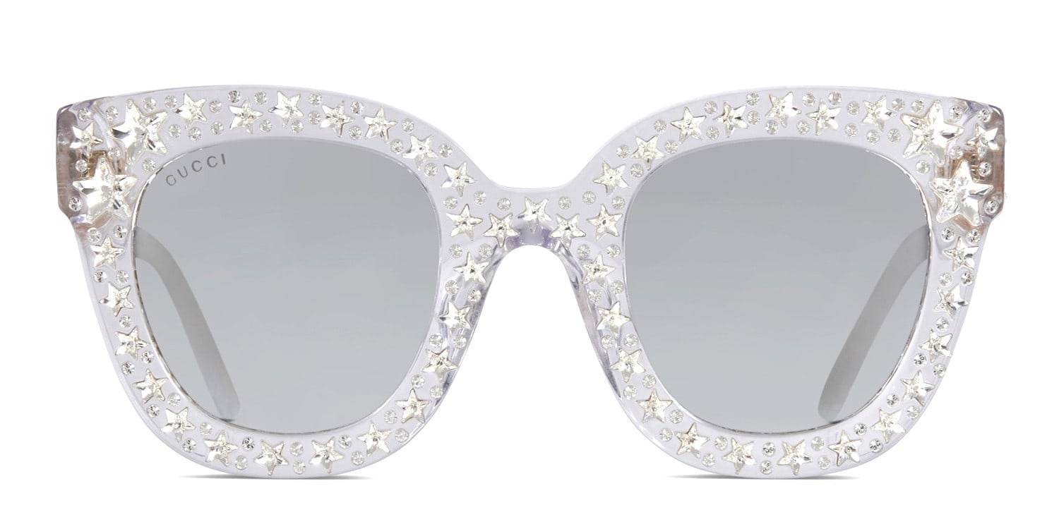 Gucci GG0116S Clear Glitter Prescription Sunglasses