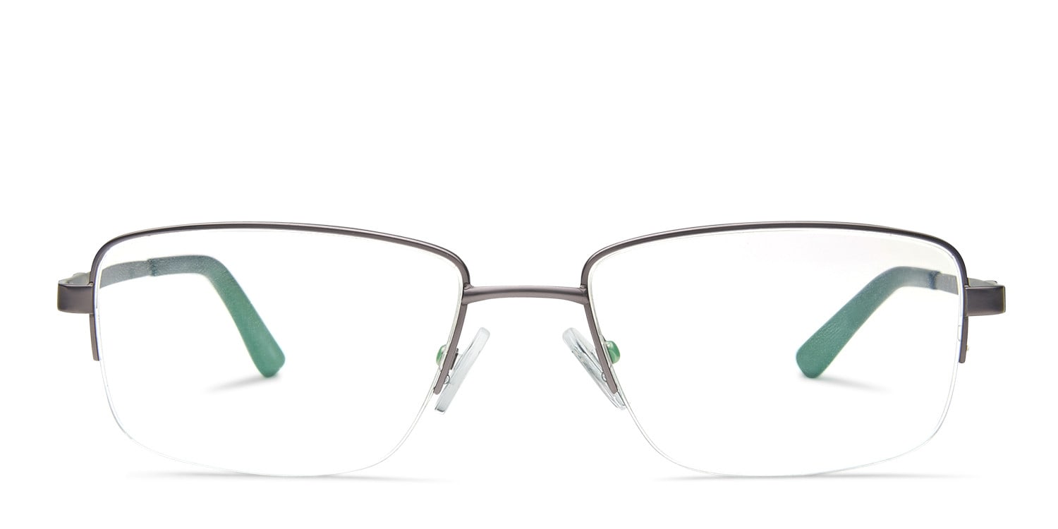 Mattie Gunmetal Square Half Frame eyeglasses - front
