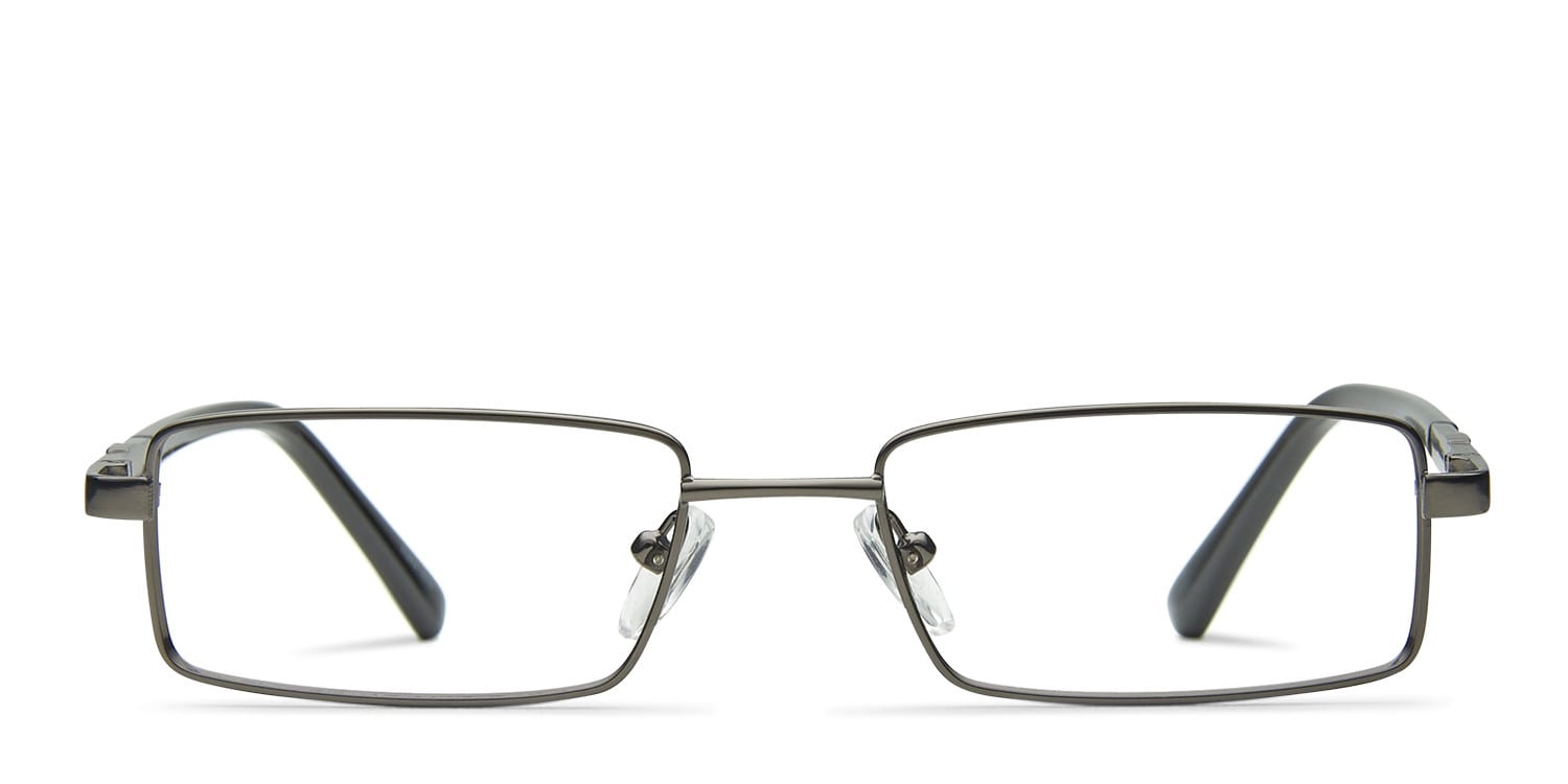 Philip Gunmetal Rectangle Full Frame eyeglasses - front