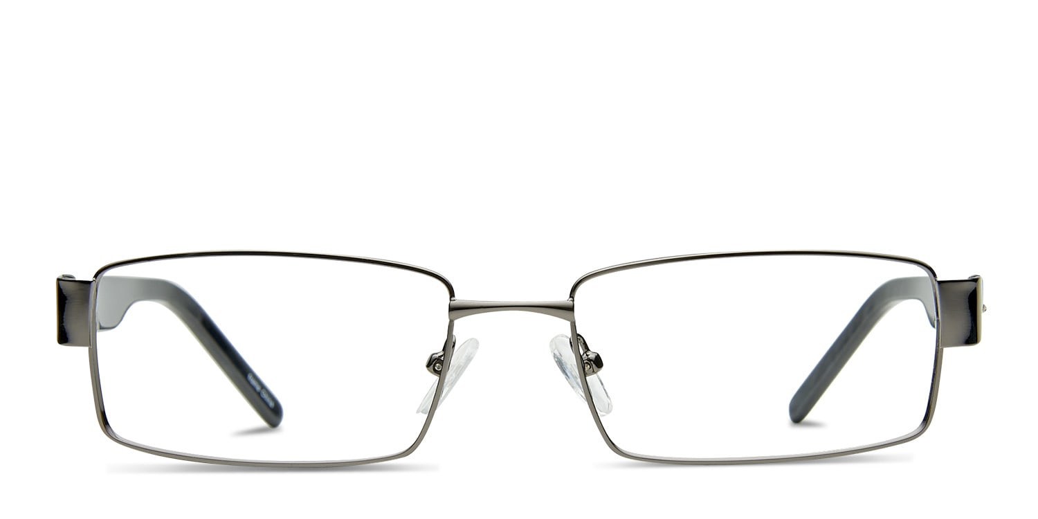 Elwood Gunmetal Rectangle Full Frame eyeglasses - front