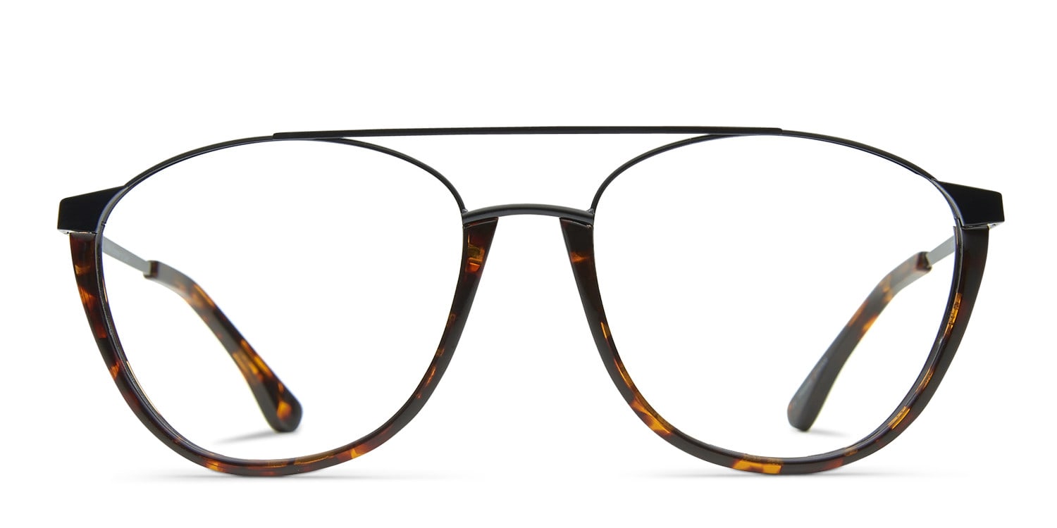 Wylie Black/Tortoise Aviator Full Frame eyeglasses - front