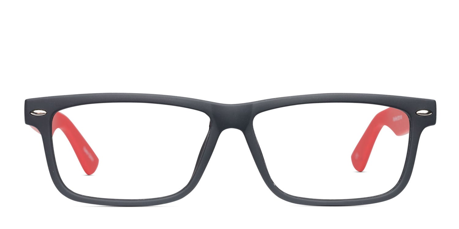 Everett Black w/Red Square, Wayframe Full Frame eyeglasses - front