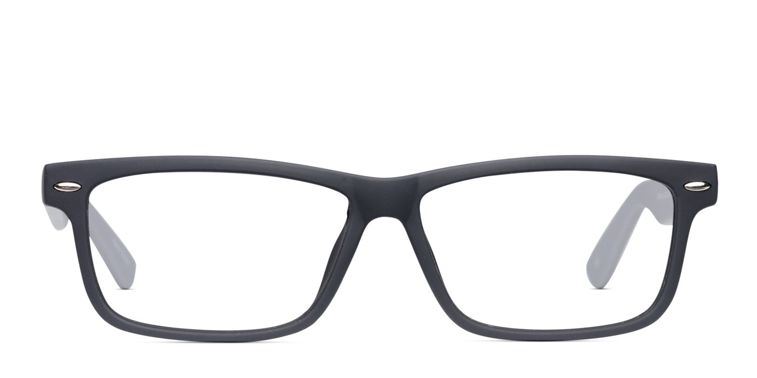 Everett Black w/Gray Rectangle Full Frame eyeglasses - front