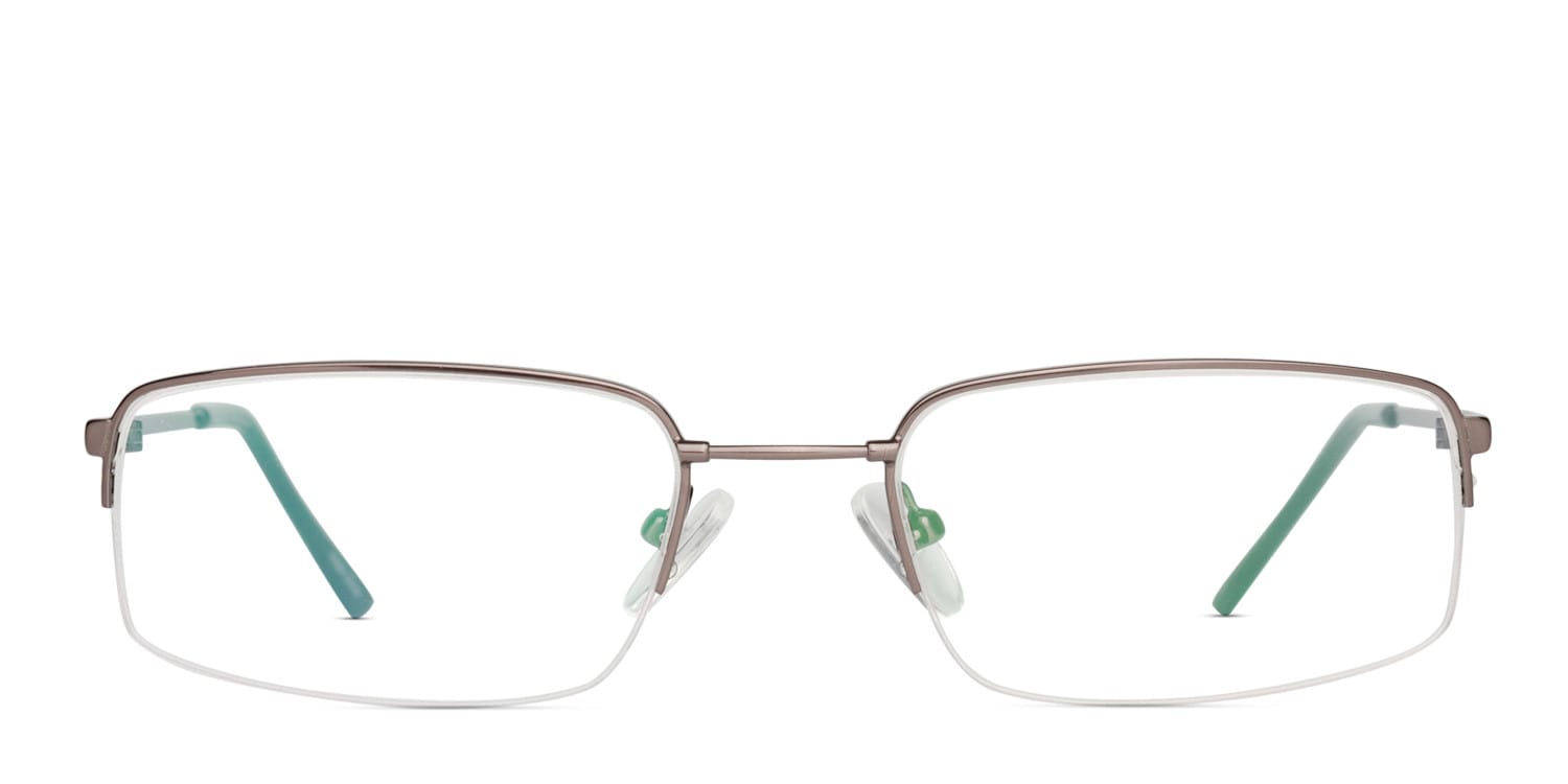 Alexander Gunmetal Rectangle Half Frame eyeglasses - front