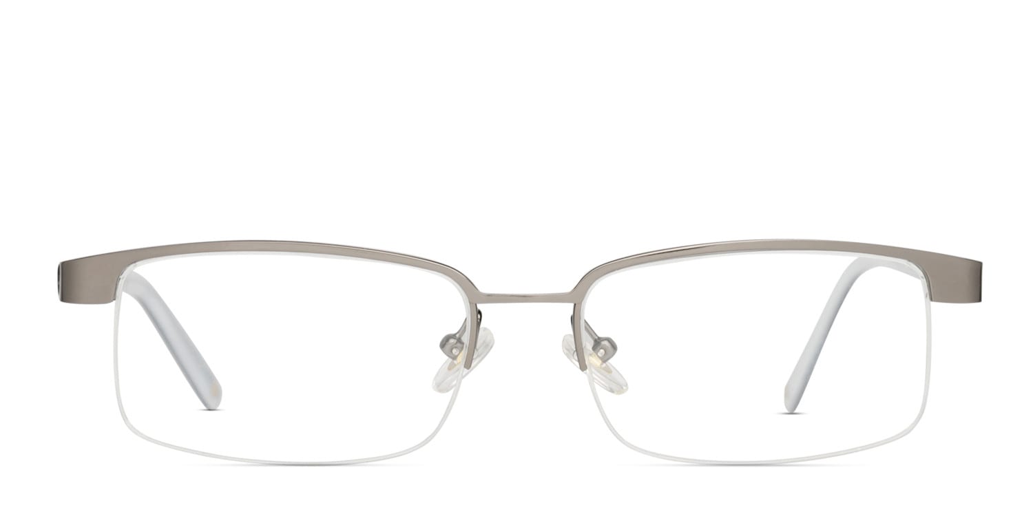 Malcolm Gunmetal Rectangle, Square Half Frame eyeglasses - front