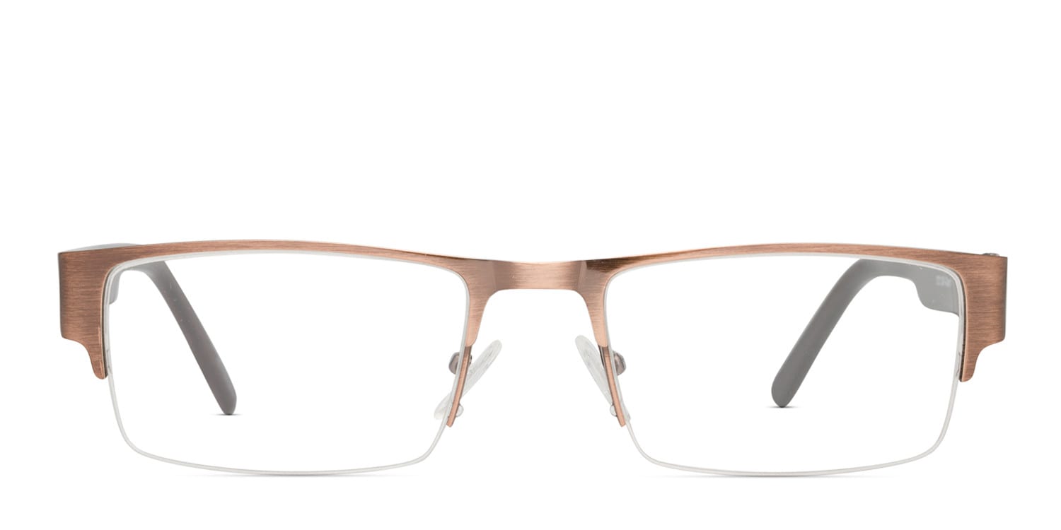 Wexford Brown Rectangle Half Frame eyeglasses - front