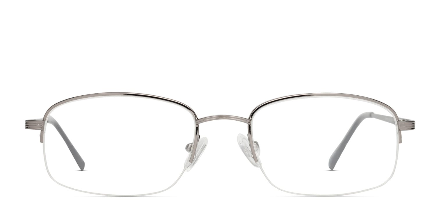 Martin Gunmetal Rectangle Half Frame eyeglasses - front