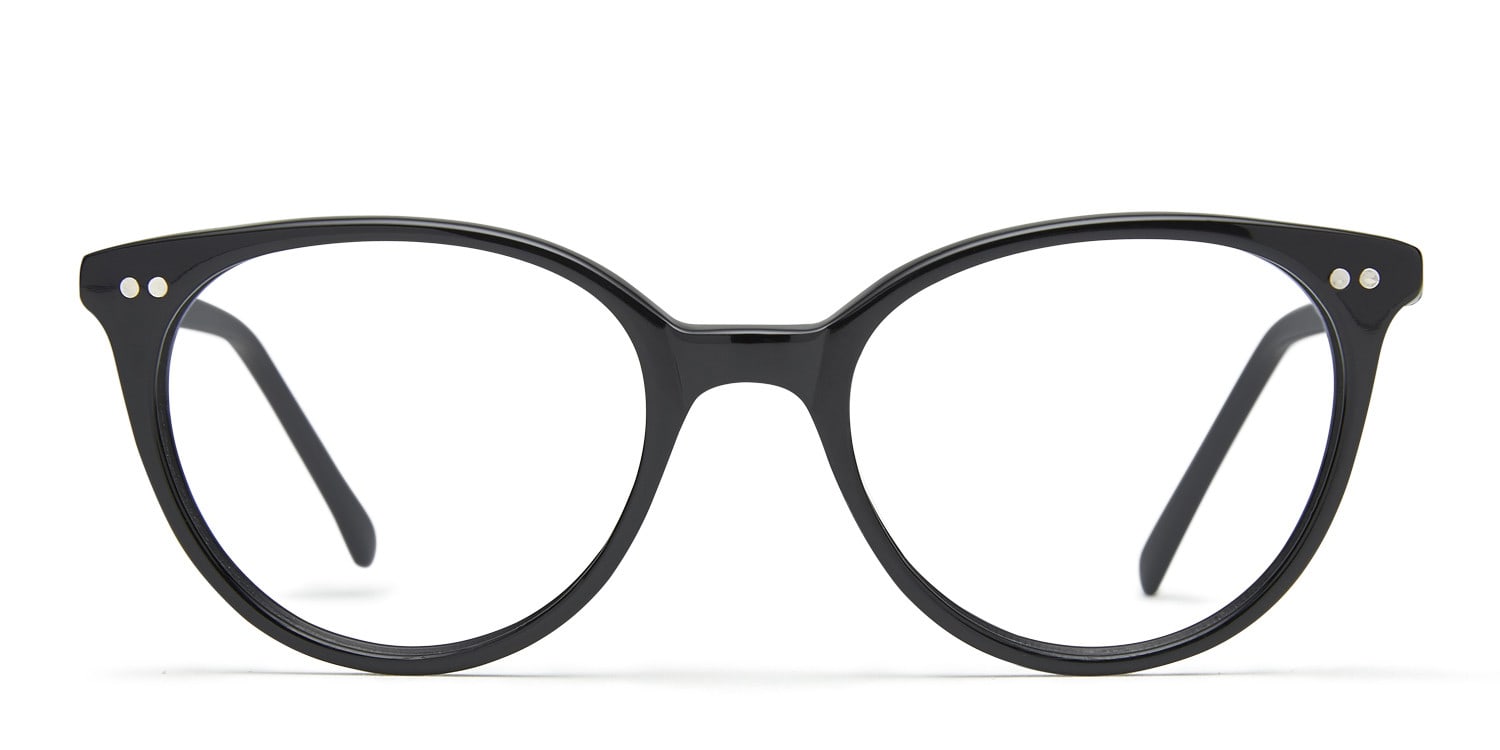 Erin Black Round Full Frame eyeglasses - front