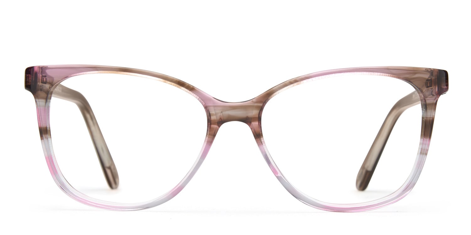 Tandy Clear Pink NA Oversized Full Frame eyeglasses - front