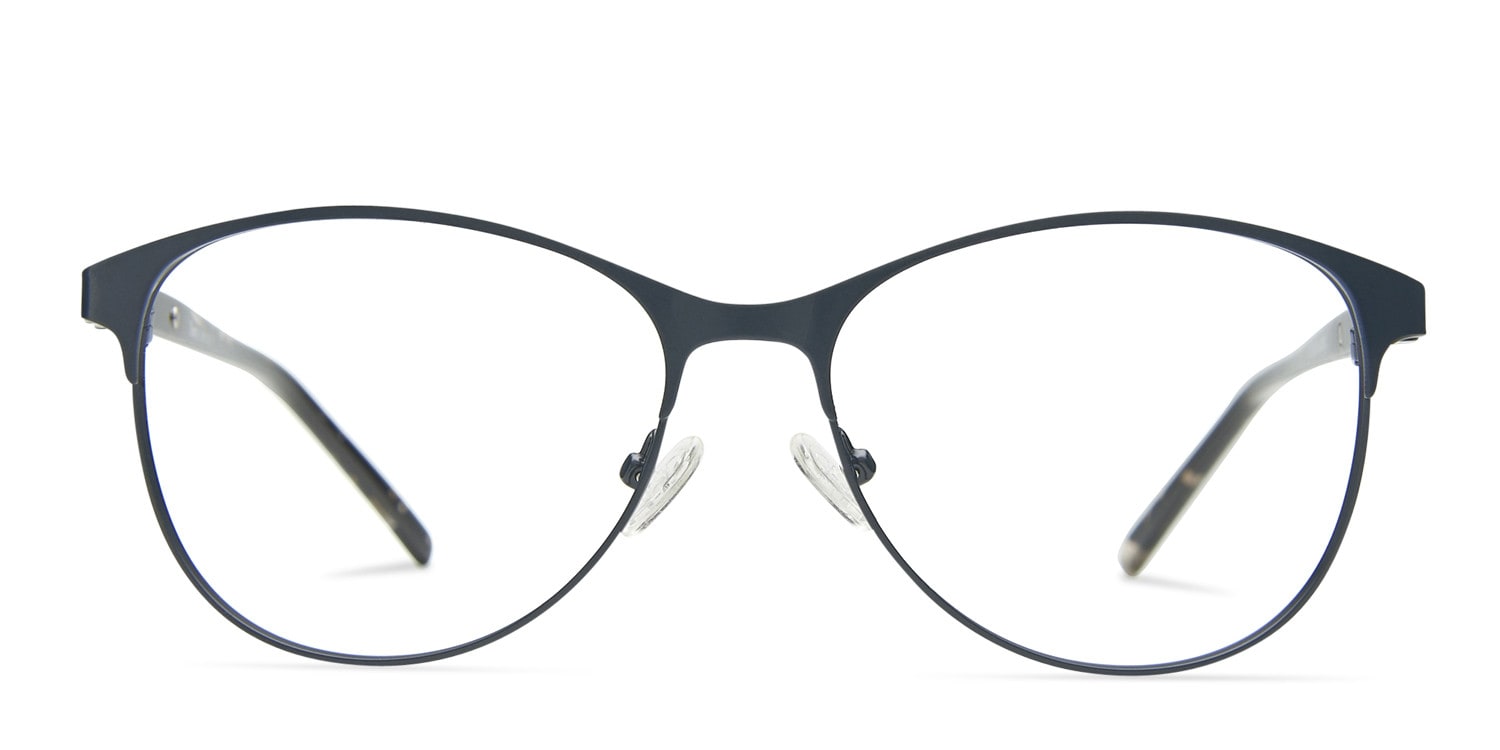 Remi Dark Navy Blue Oversized, Geometric Full Frame eyeglasses - front
