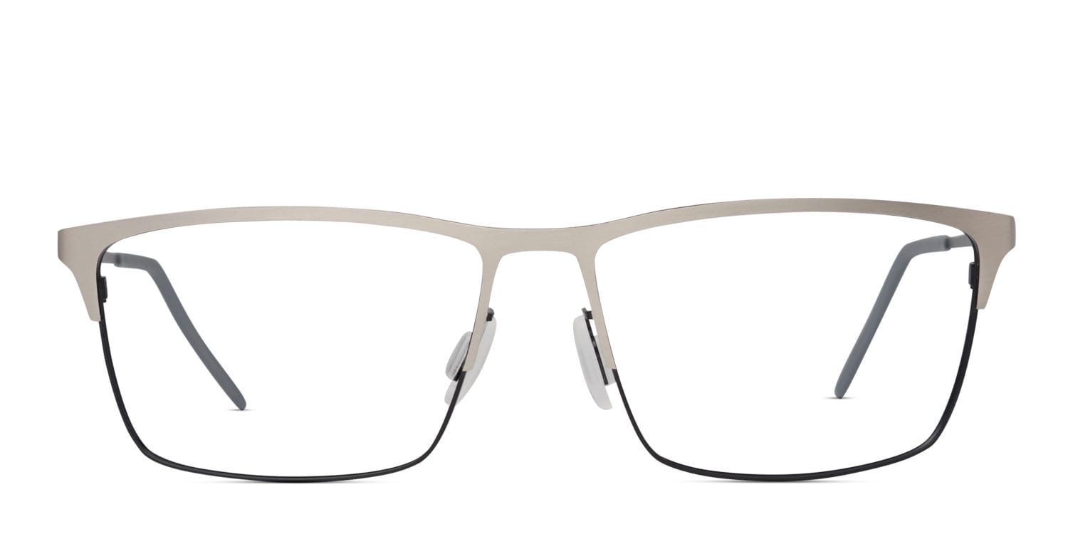 Michelle Moretti 210 Silver w/Black Square, Oversized Full Frame eyeglasses - front