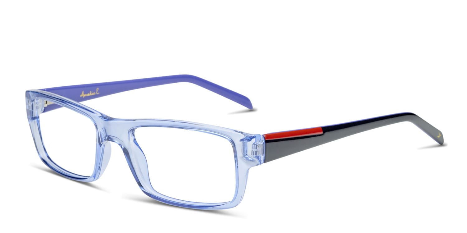 Amelia E. Hermia Clear Blue w/Black Prescription Eyeglasses